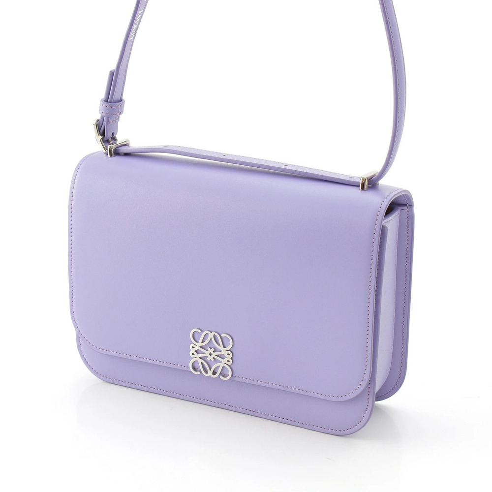 Loewe Shoulder Goya Leather Lavender Bag Anagram Black